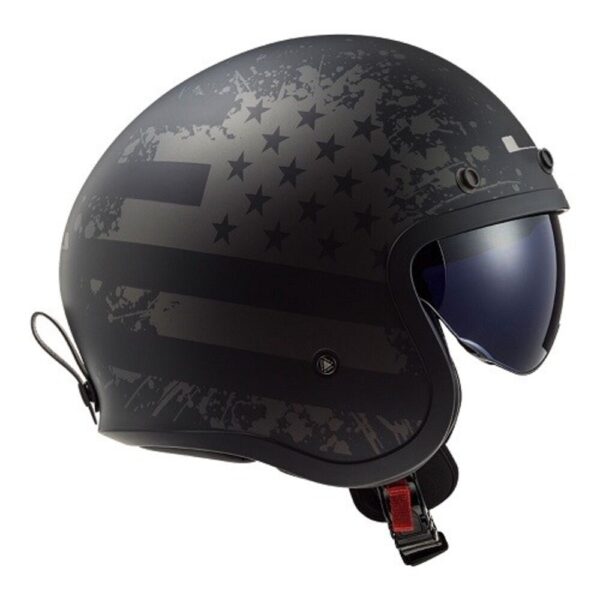 CAPACETE LS2 SPITFIRE OF599 PRETO  FLAG MATTE - Imagem 2