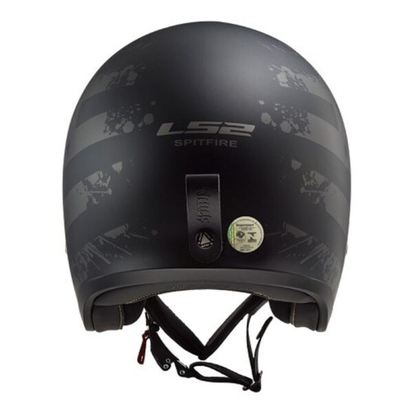 CAPACETE LS2 SPITFIRE OF599 PRETO  FLAG MATTE - Imagem 5