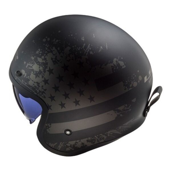 CAPACETE LS2 SPITFIRE OF599 PRETO  FLAG MATTE - Imagem 6